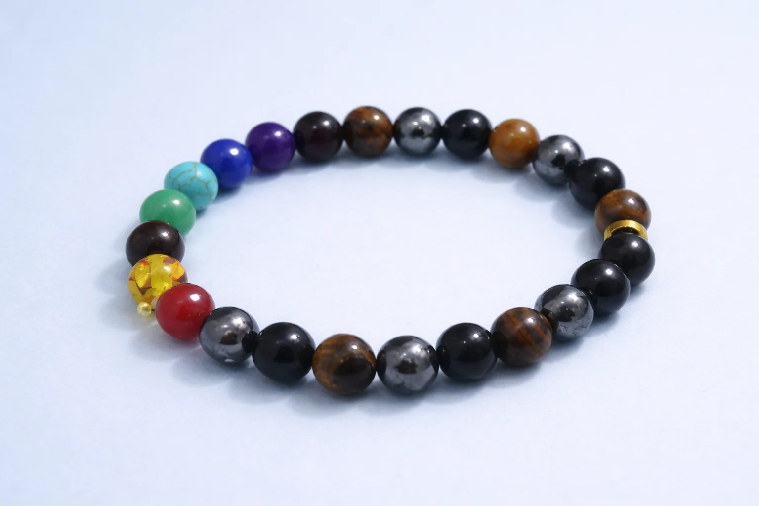 Seven chakra healing bracelet made with natural gemstone beads for meditation and energy balance Seven chakra healing bracelet made with natural gemstone beads for meditation and energy balance